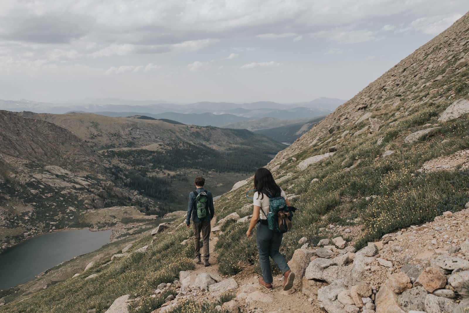 Linlee and Devon hiking